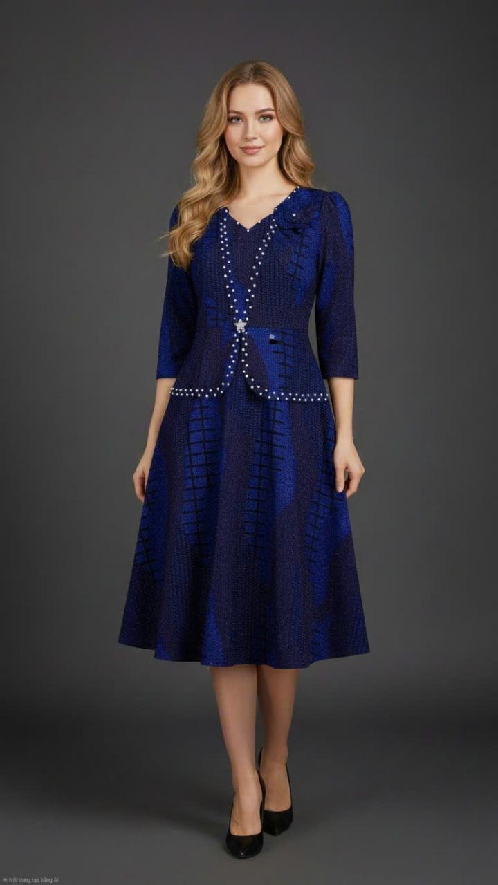 Blue Ruffled Mini Dress